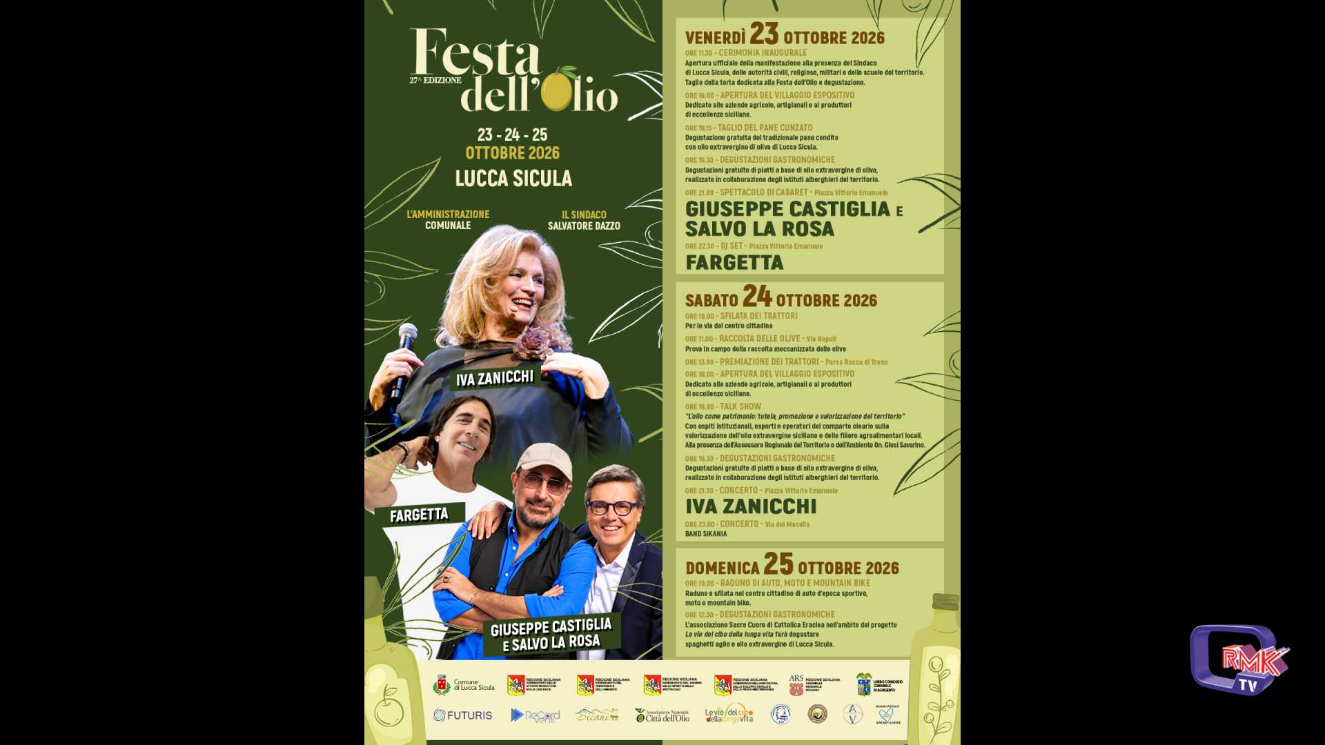 Festa dell'Olio a Lucca Sicula dal 23 al 25 ottobre  